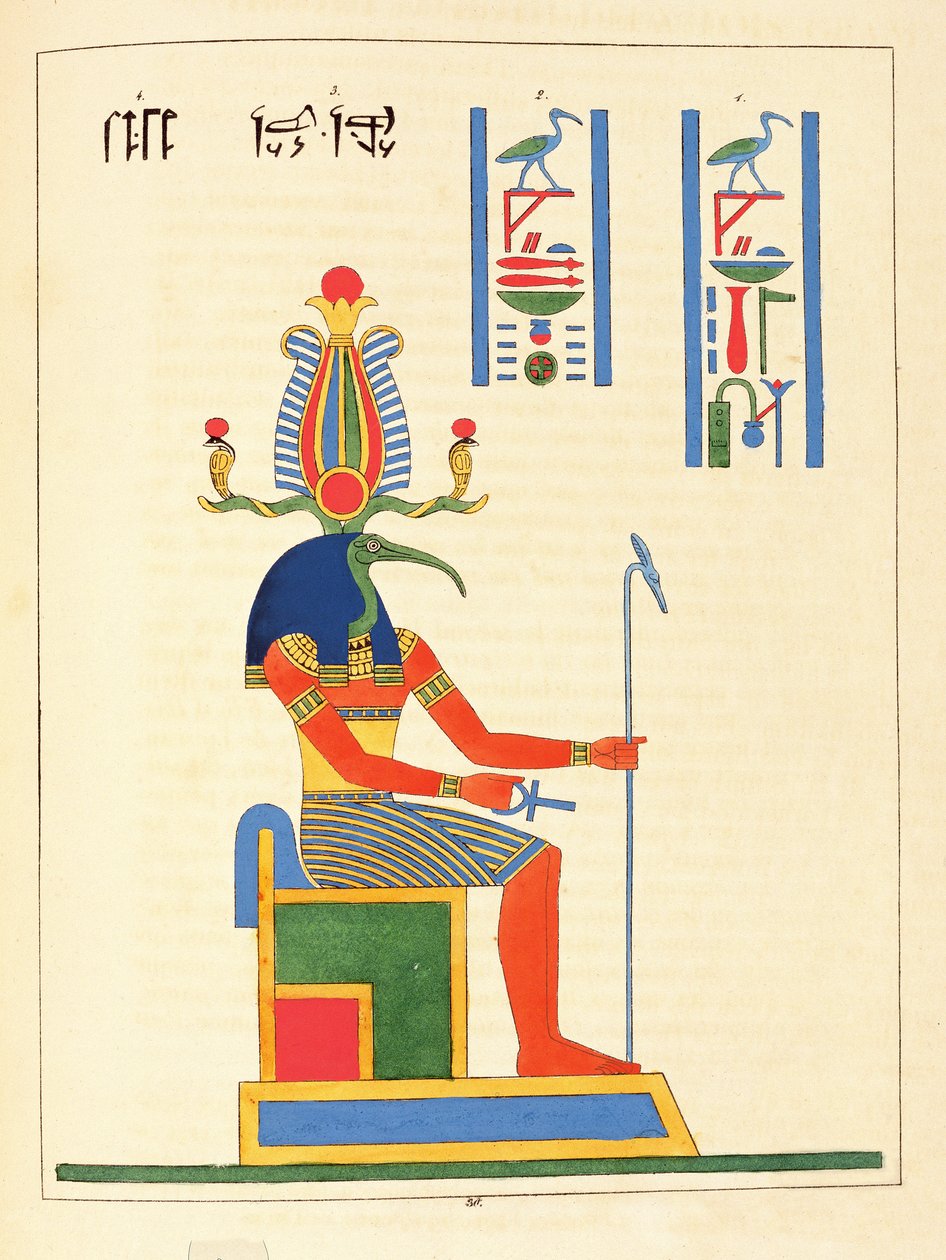 Il dio Thoth, illustrazione da Pantheon egiziano: collezione dei personaggi mitologici dell
