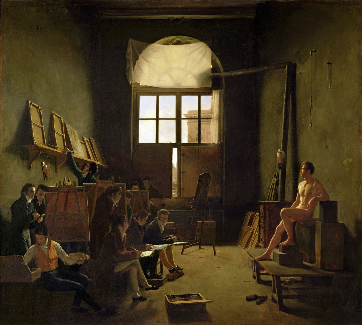 Atelier di David, 1814 da Leon Mathieu Cochereau