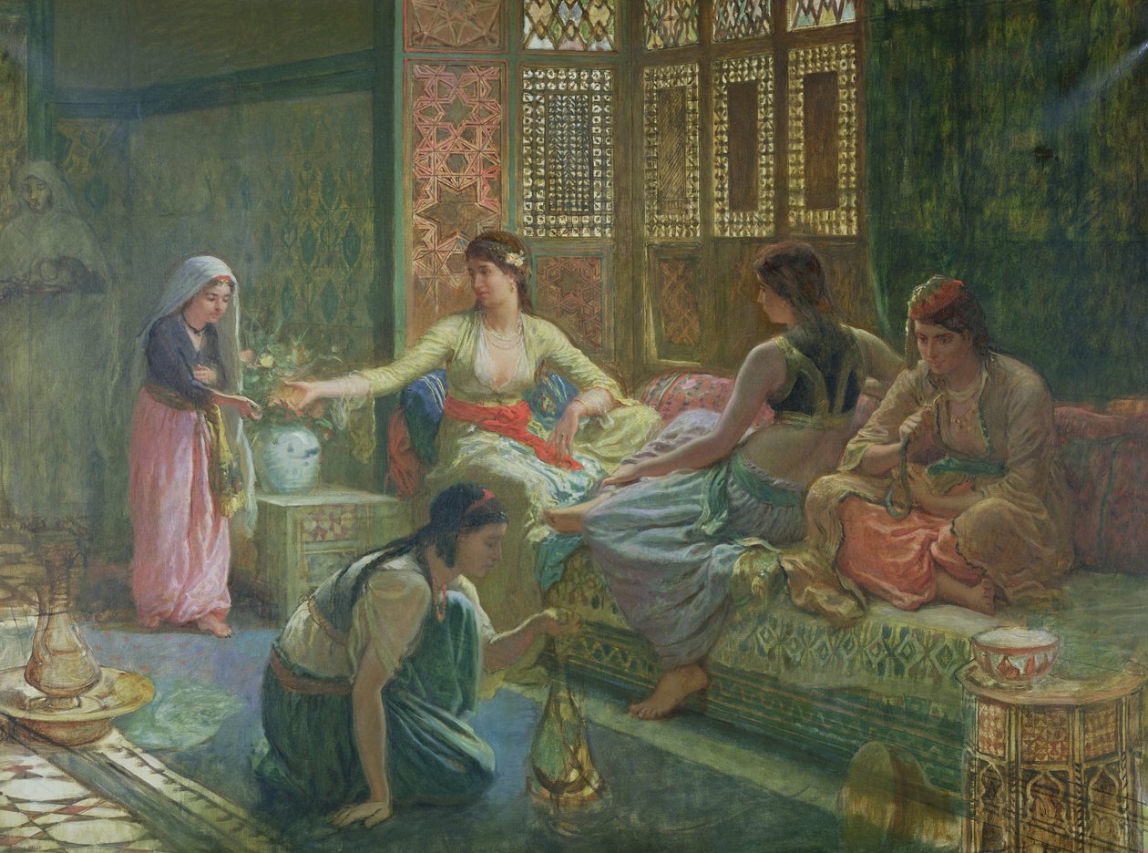 Interno di un harem, c.1865 da Leon Auguste Adolphe Belly