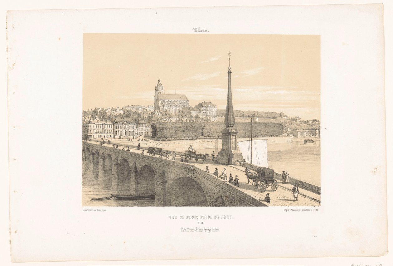 Vista su Blois dal ponte da Leon Auguste Asselineau