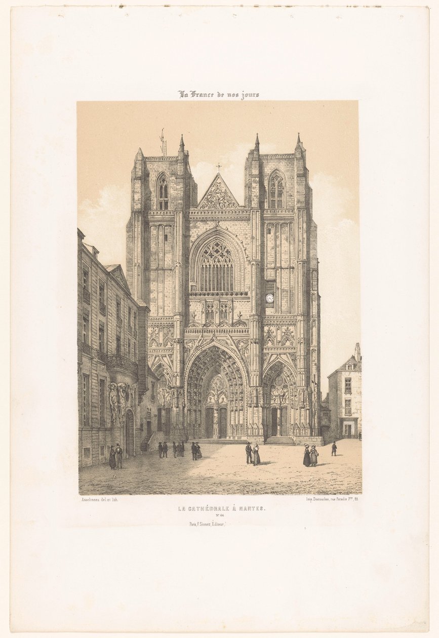 Vista della cattedrale di San Pietro e San Paolo a Nantes da Leon Auguste Asselineau