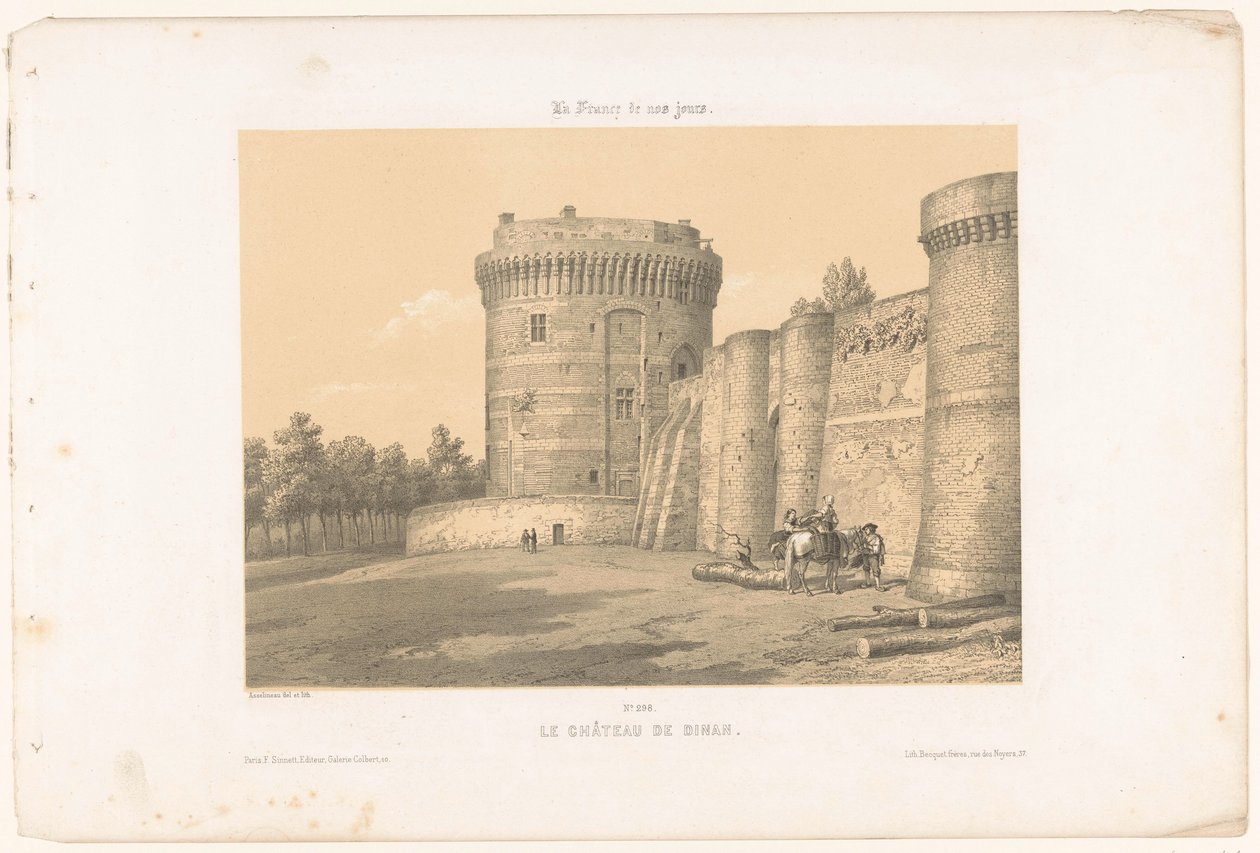 Veduta di una delle torri del castello di Dinan da Leon Auguste Asselineau