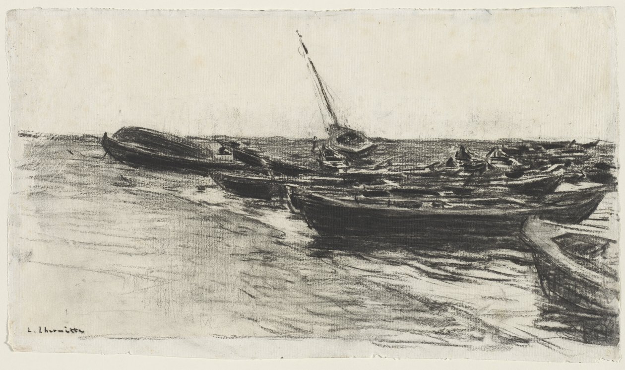 Barche sulla spiaggia, c. 1874-81 da Leon Augustin Lhermitte