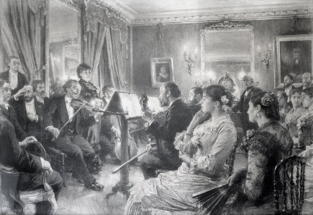 Il Quartetto o La serata musicale a casa di Amaury Duval, 1881 da Leon Augustin Lhermitte