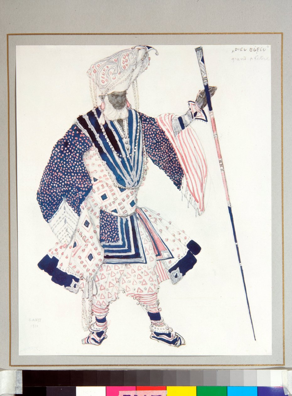 Ballets russes: Gran sacerdote, costume disegnato da Leon Bakst per il balletto Il dio blu di Michel Fokine da Leon Bakst