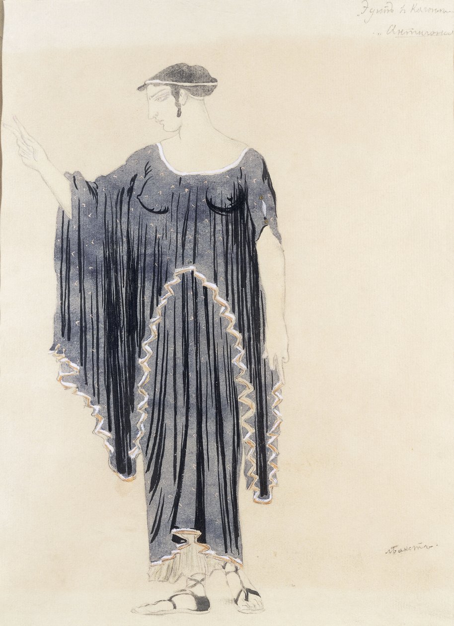 Costume per Edipo a Colono - Antigone, c. 1899-1909 da Leon Bakst