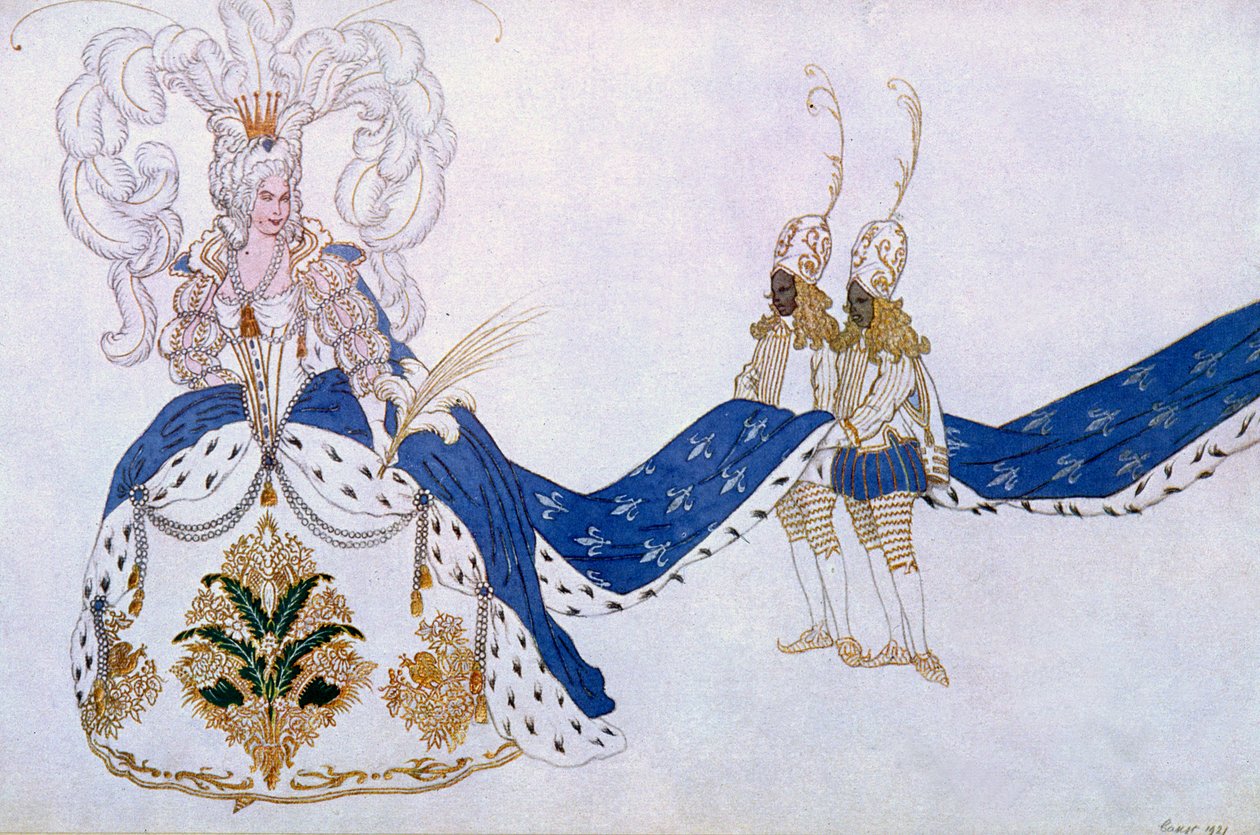 Costume per La Regina e le sue Pagine, da La Bella Addormentata, 1921 da Leon Bakst