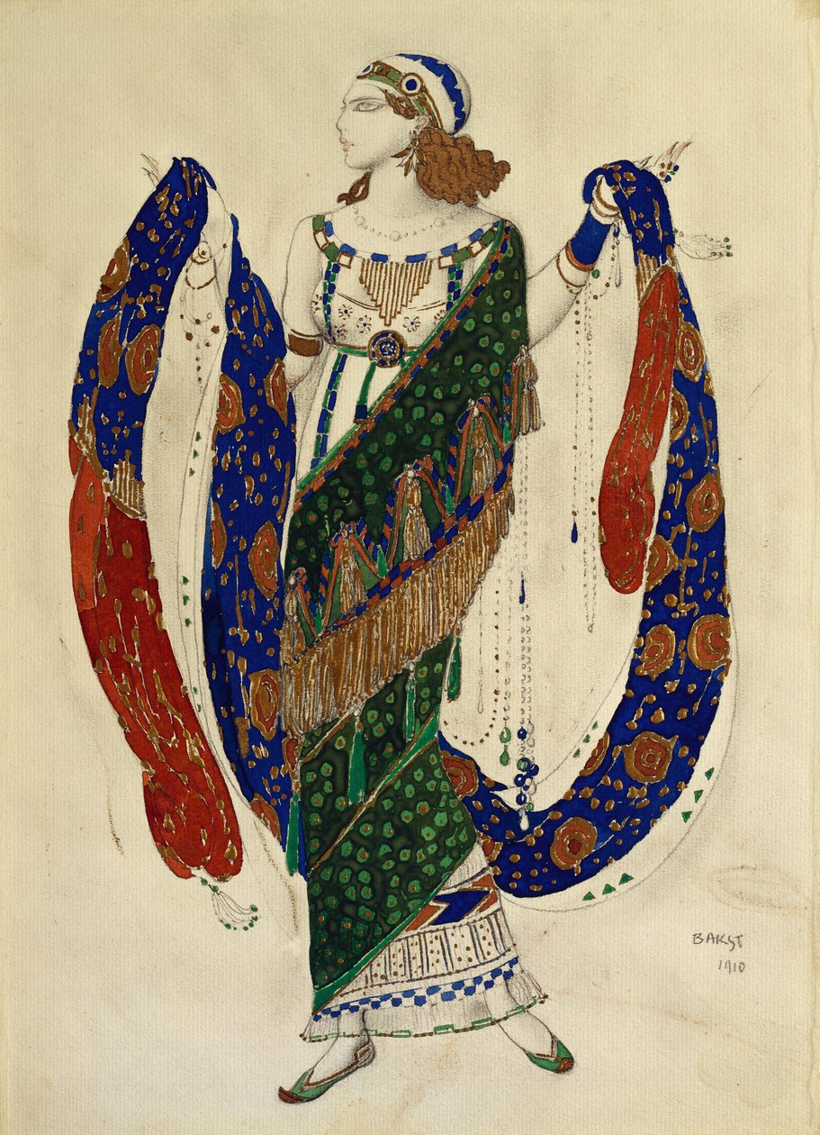 Costume per una ballerina da "Cleopatra", 1910 da Leon Bakst