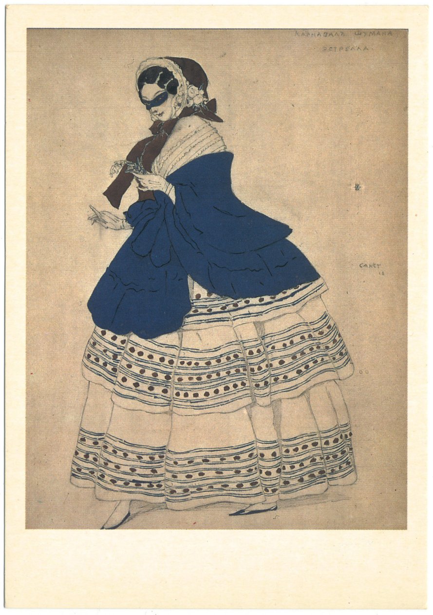 Costume per il balletto Carnaval di R. Schumann, 1910 da Leon Bakst
