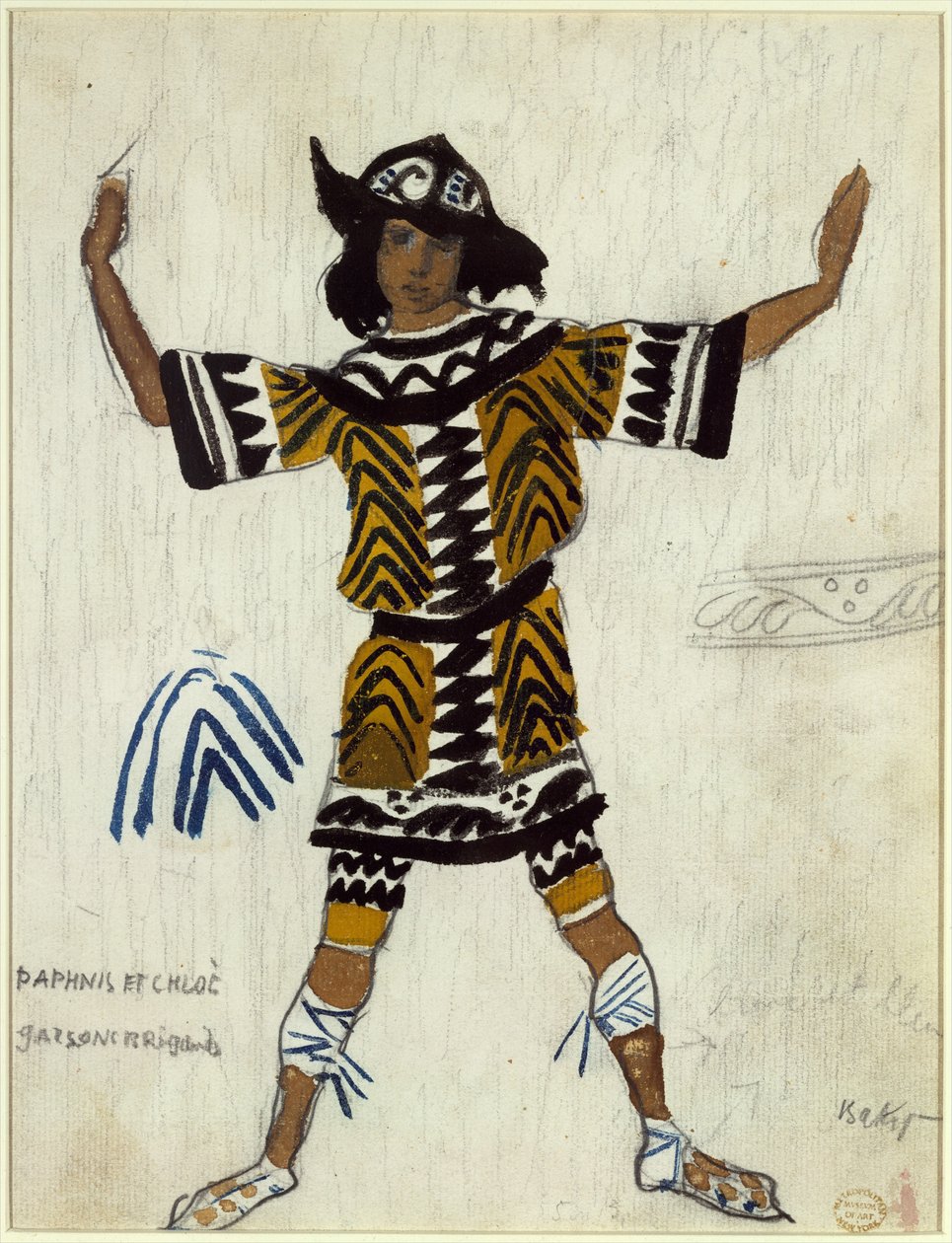Costume per il balletto Daphnis et Chloé di M. Ravel, 1912 da Leon Bakst