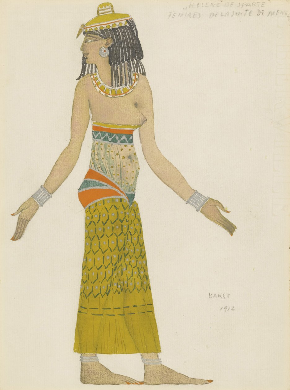 Costume per il balletto Hélène de Sparte di E. Verhaeren e D. de Séverac da Leon Bakst