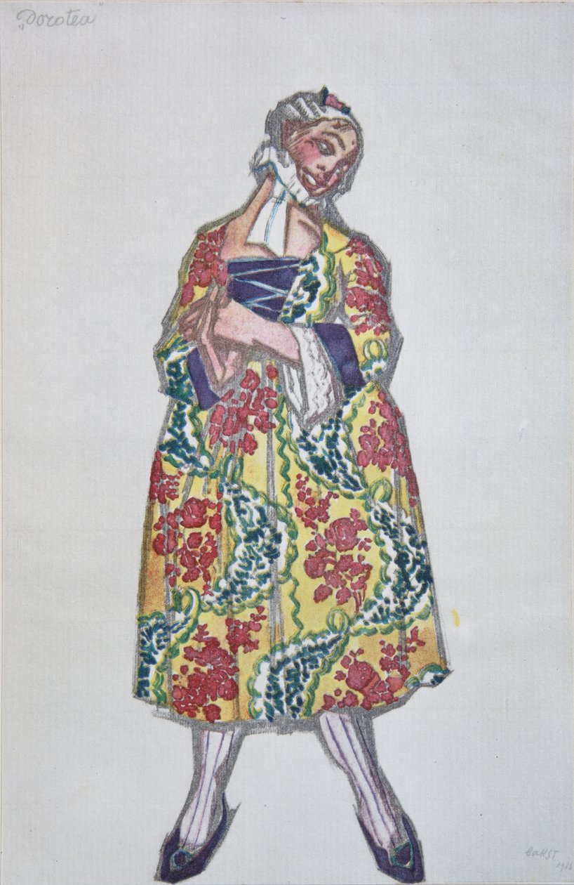 Costume per il balletto Le donne di buon umore di C. Goldoni, 1917 da Leon Bakst