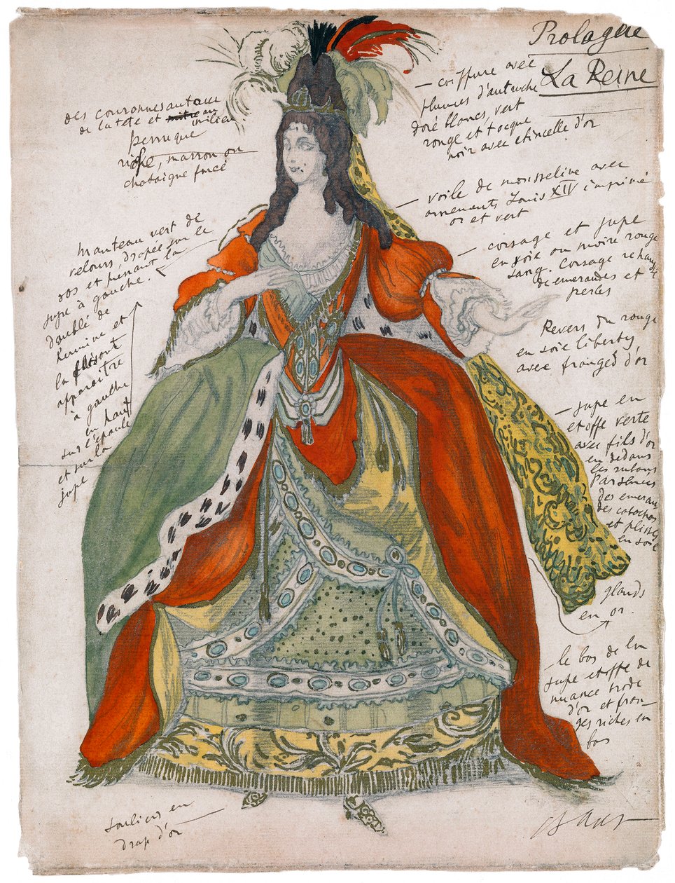 Costume per il balletto La bella addormentata di P. Tchaikovsky, 1921 da Leon Bakst