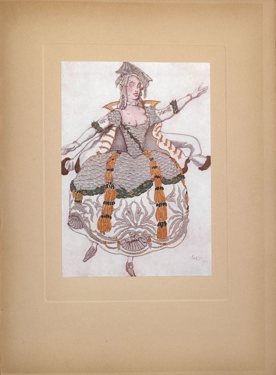Costume per il balletto La bella addormentata di P. Tchaikovsky, 1921 da Leon Bakst