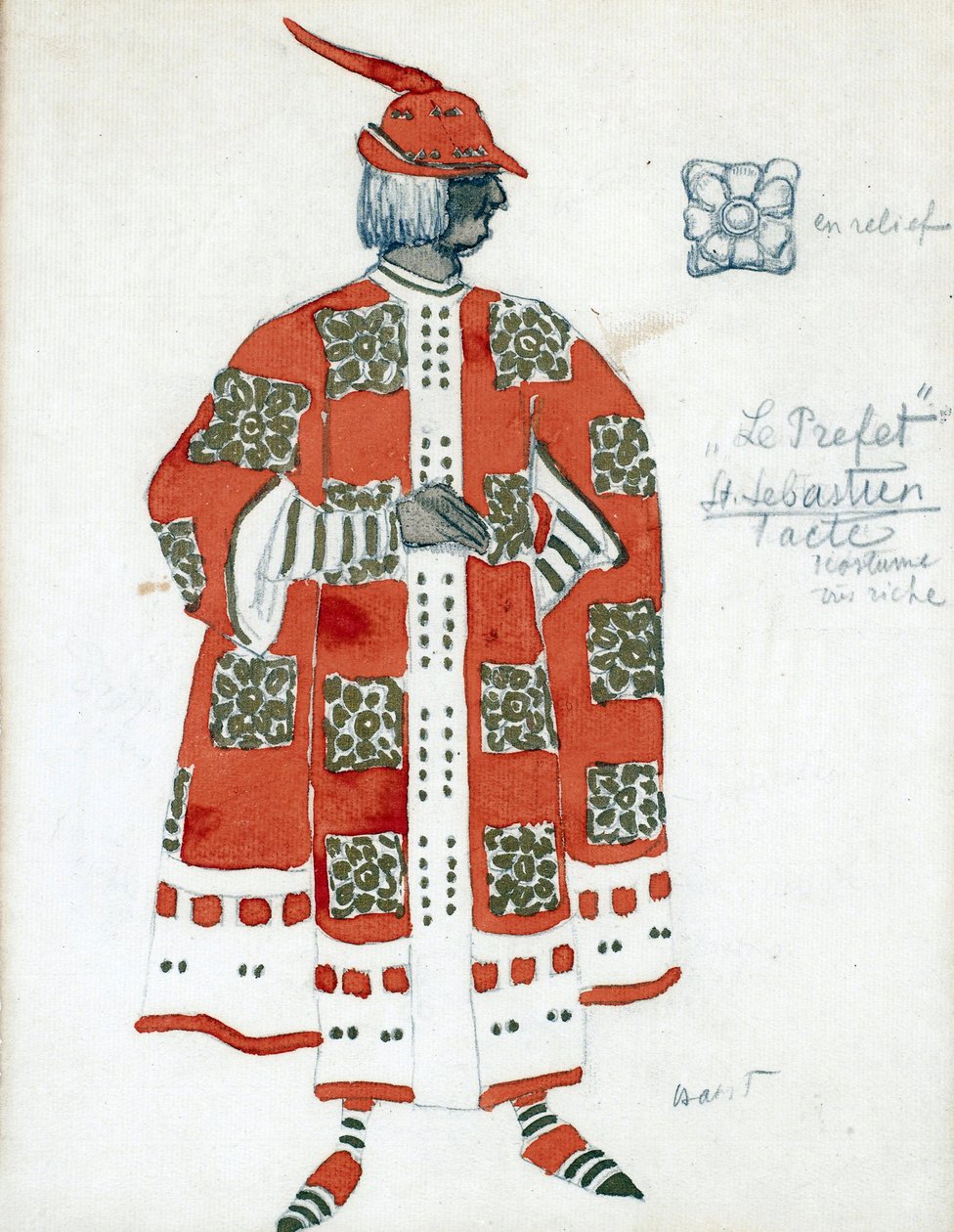 Costume per il dramma "Il martirio di San Sebastiano" di Gabriele D