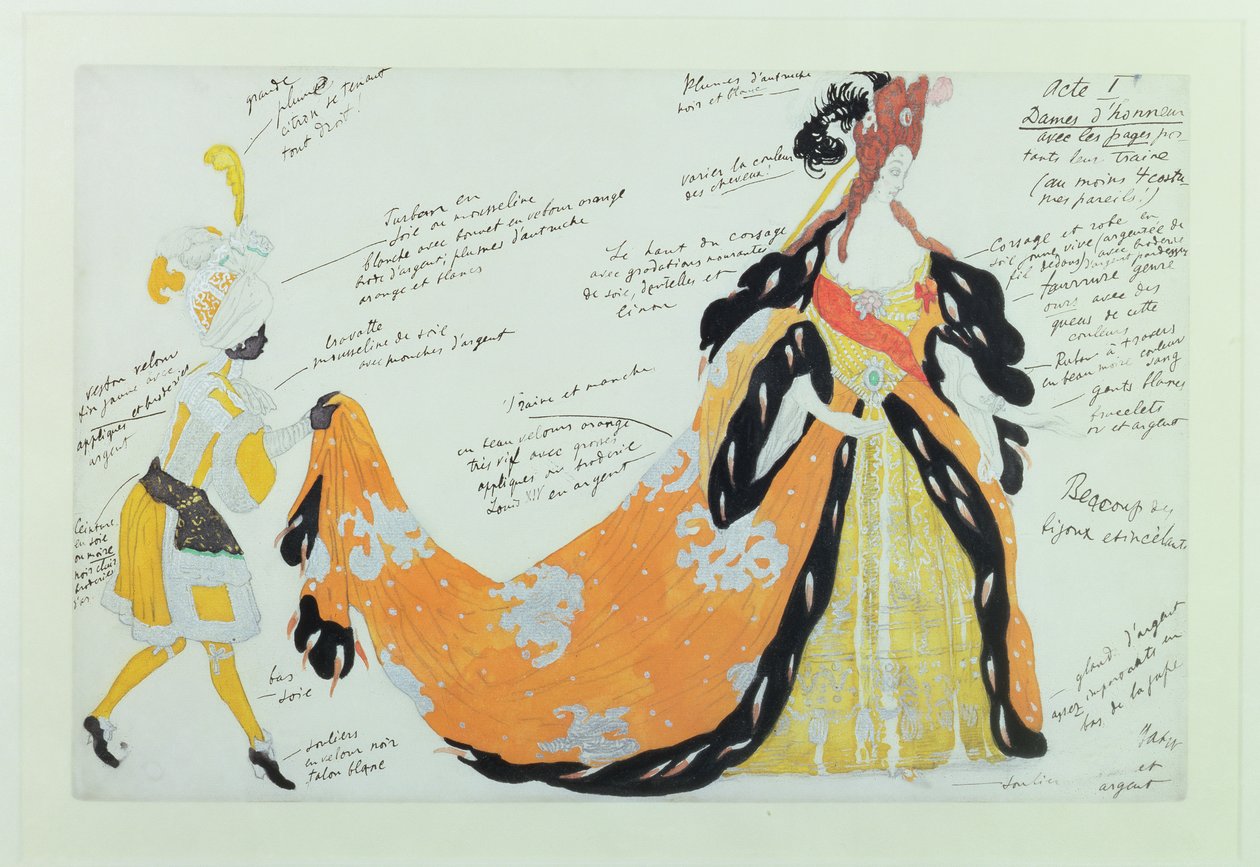 Costume per Lady e il suo paggio, per il balletto Diaghilev da Leon Bakst
