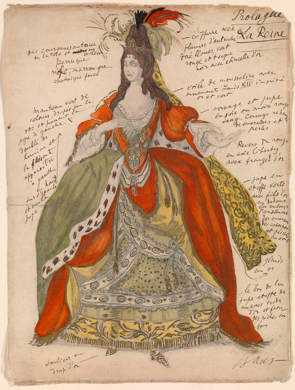 Costume preparatorio della regina per il balletto La bella addormentata da Leon Bakst