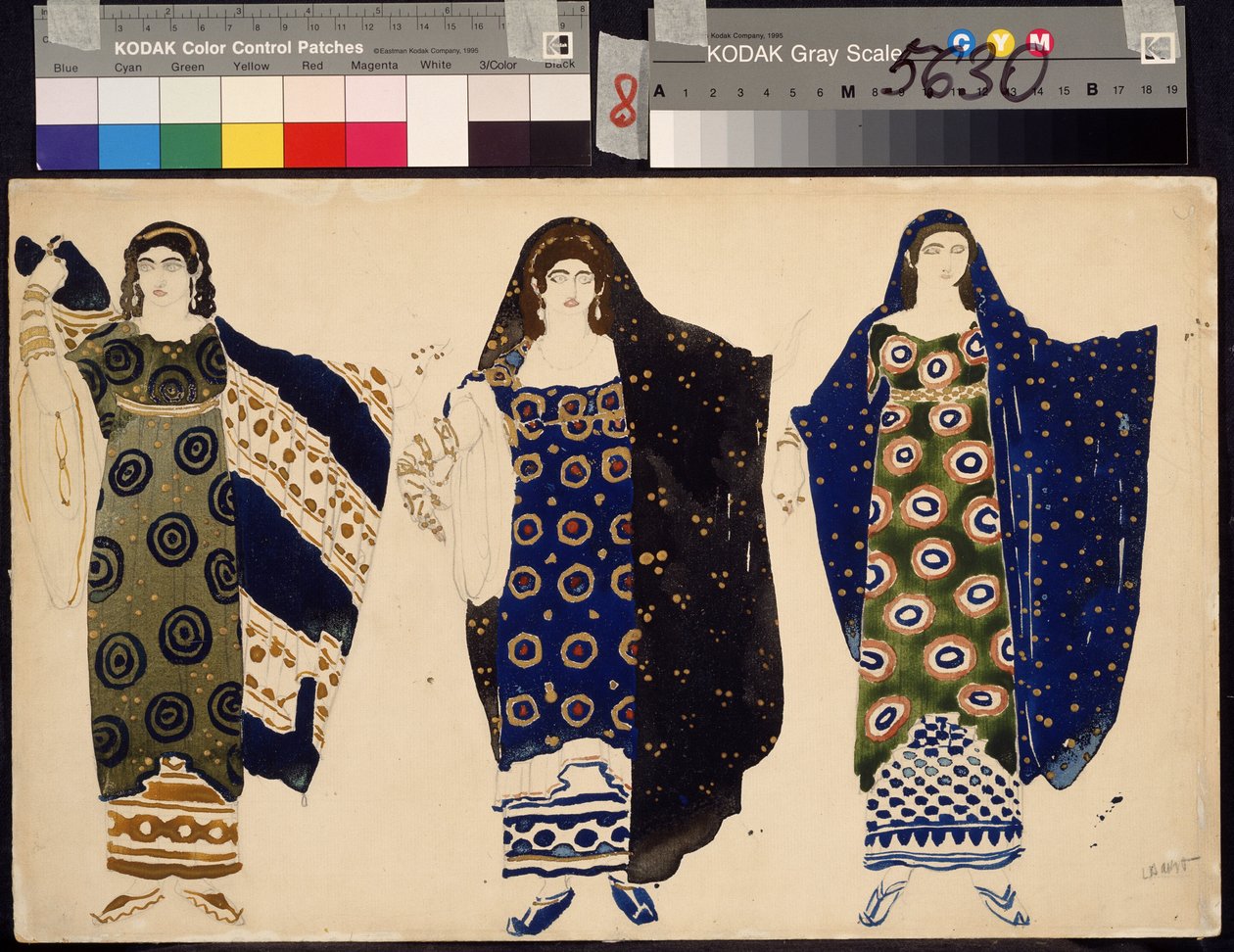 Costumi femminili per il dramma "Edipo a Colono" di Sofocle da Leon Bakst