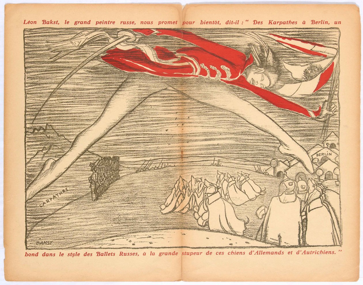 Des Karpathes a Berlino, un salto nello stile dei balletti russi, c. 1915 da Leon Bakst