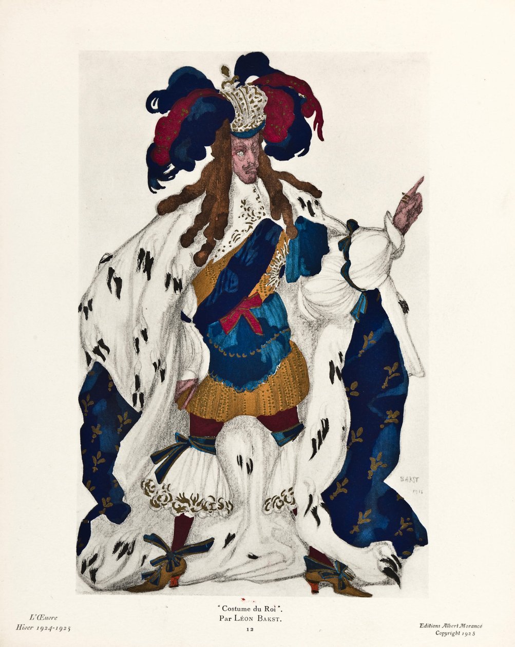 Re. Costume per il balletto La bella addormentata di P. Tchaikovsky da Leon Bakst