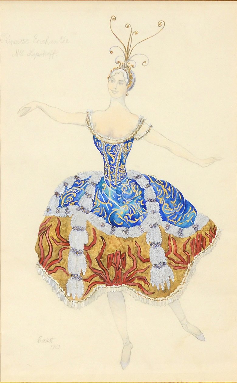 La Principessa Incantata. Costume per il balletto La Bella Addormentata da Leon Bakst