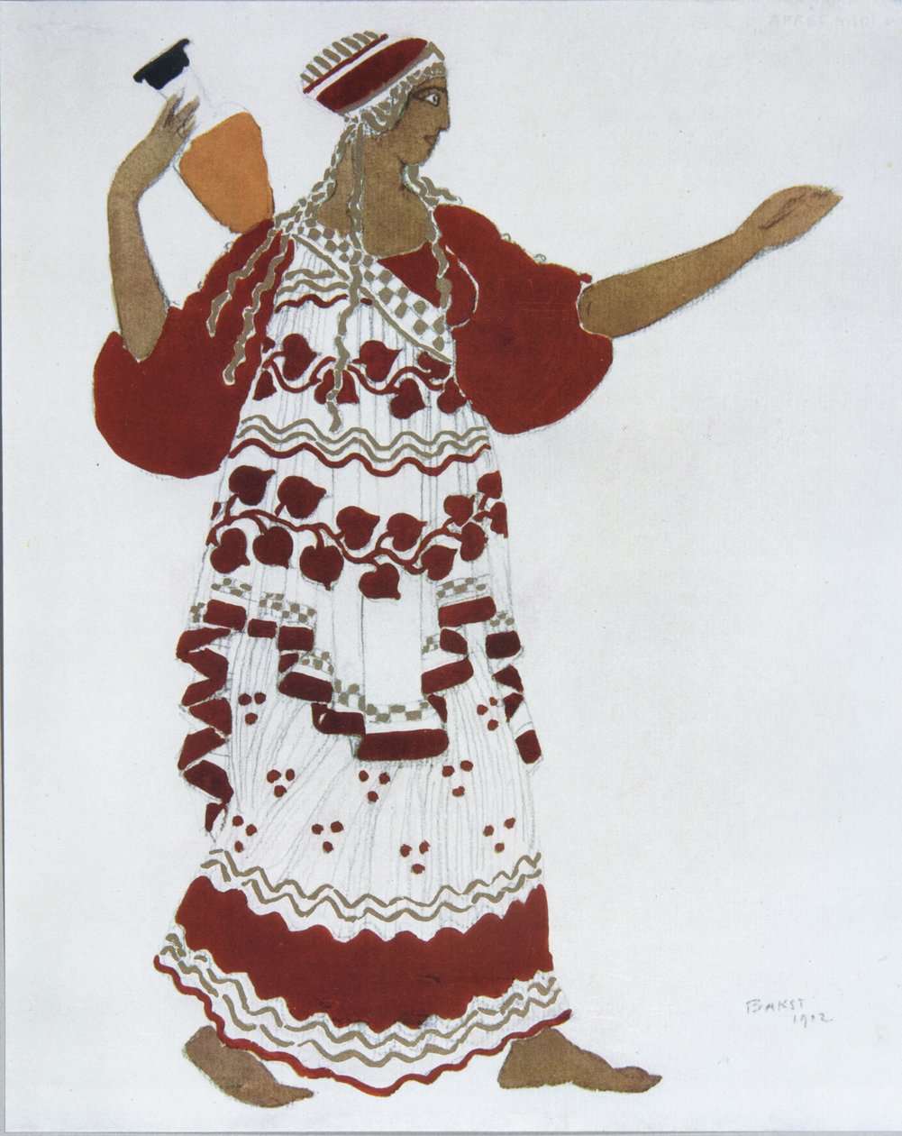 Ninfa. Costume per il balletto Il Pomeriggio di un Fauno di C. Debussy, 1912 da Leon Bakst