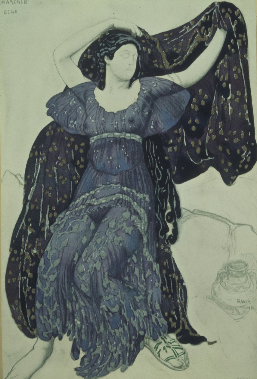 Ninfa Eco. Costume per il balletto Narcisse di N. Tcherepnin, 1911 da Leon Bakst