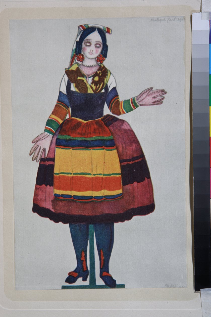 La bambola italiana, costume per il balletto "La Boutique Fantasque" diretto da Gioachino Rossini da Leon Bakst