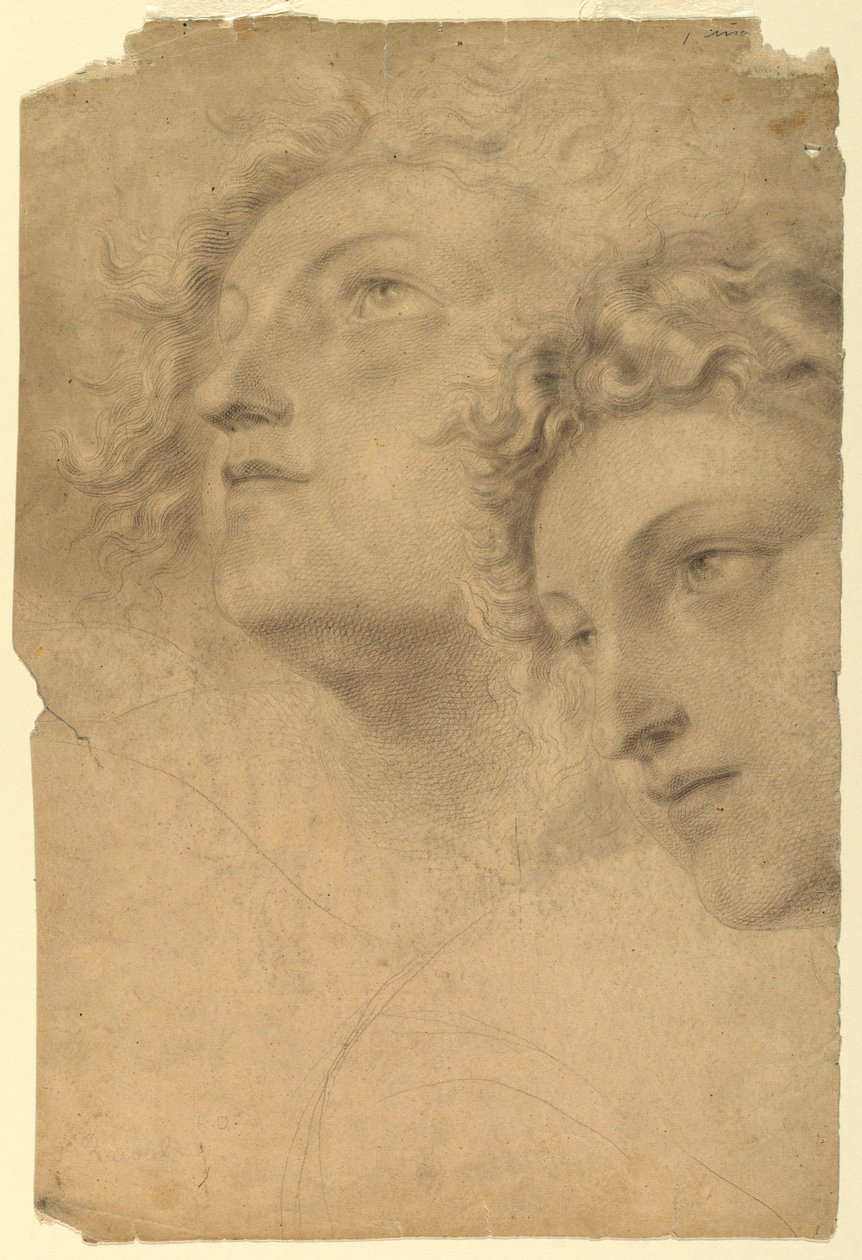 Disegno, Due teste femminili, 1886-92 da Leon Dabo
