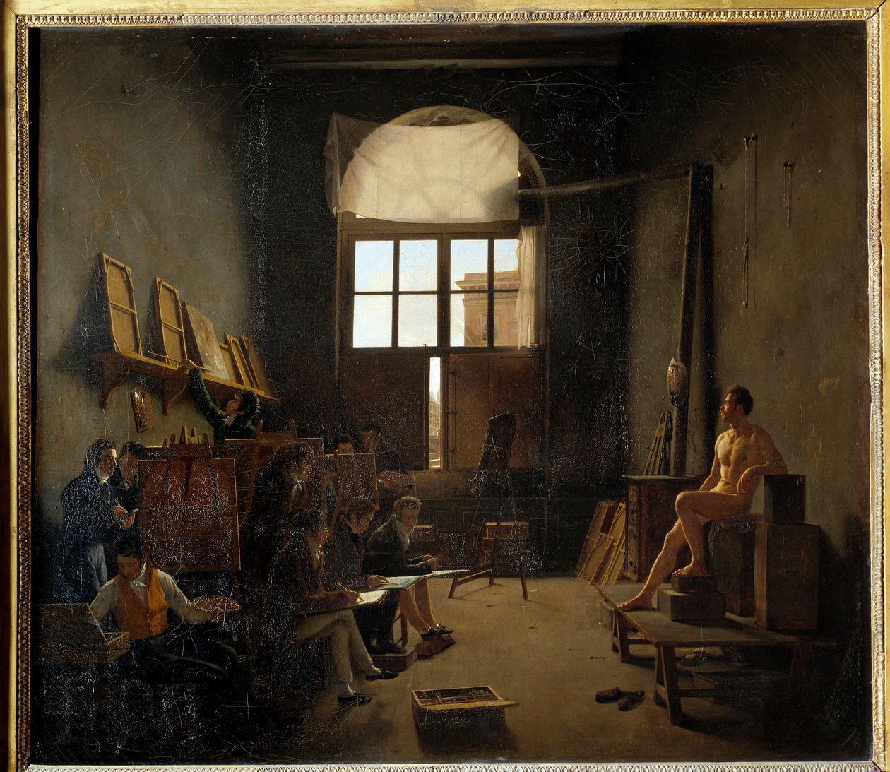 Interno dello studio di David al Collegio delle Quattro Nazioni nel 1814 (oggi Institut de France) da Leon Mathieu Cochereau