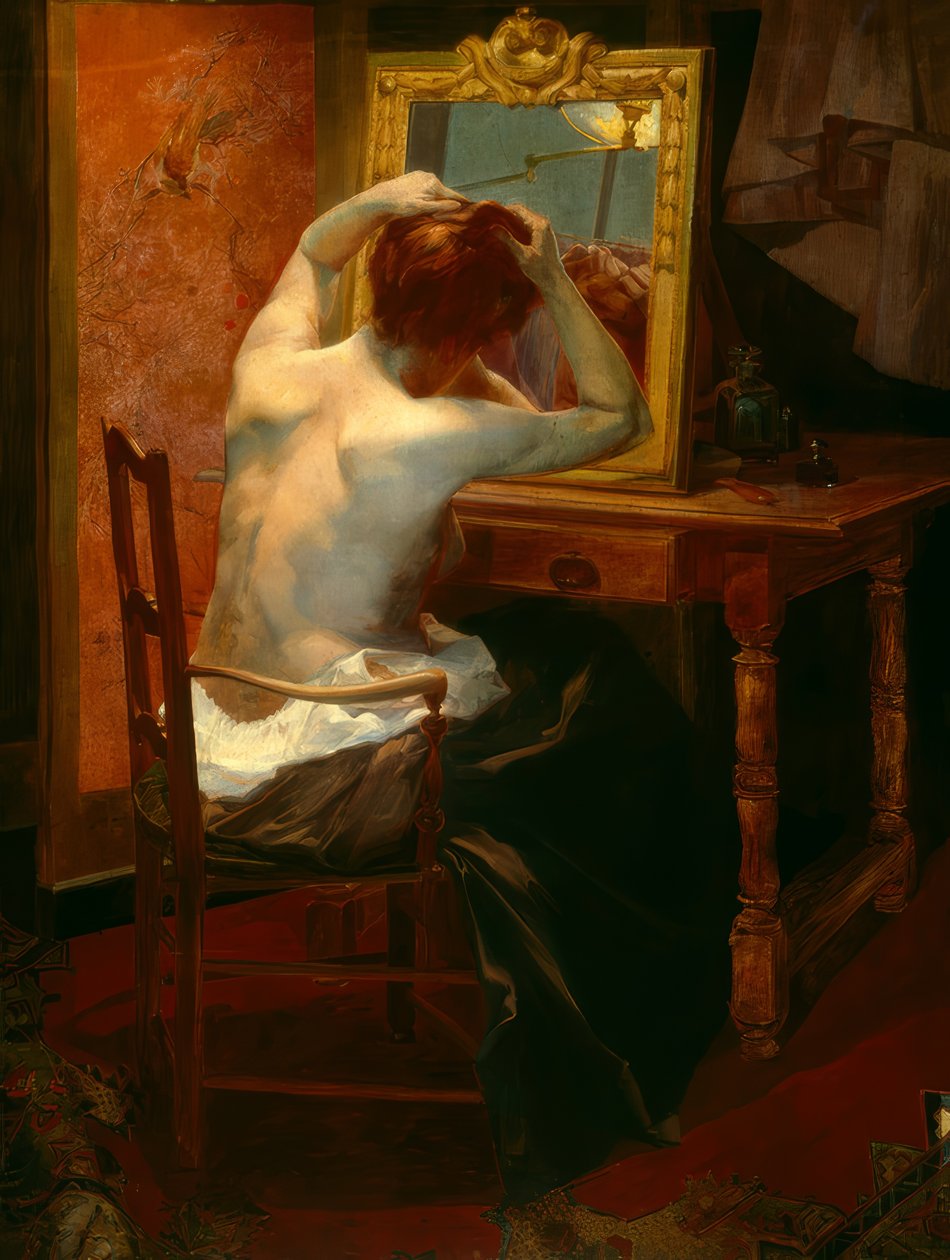 Una dama alla toilette da Leon Olivier Bon