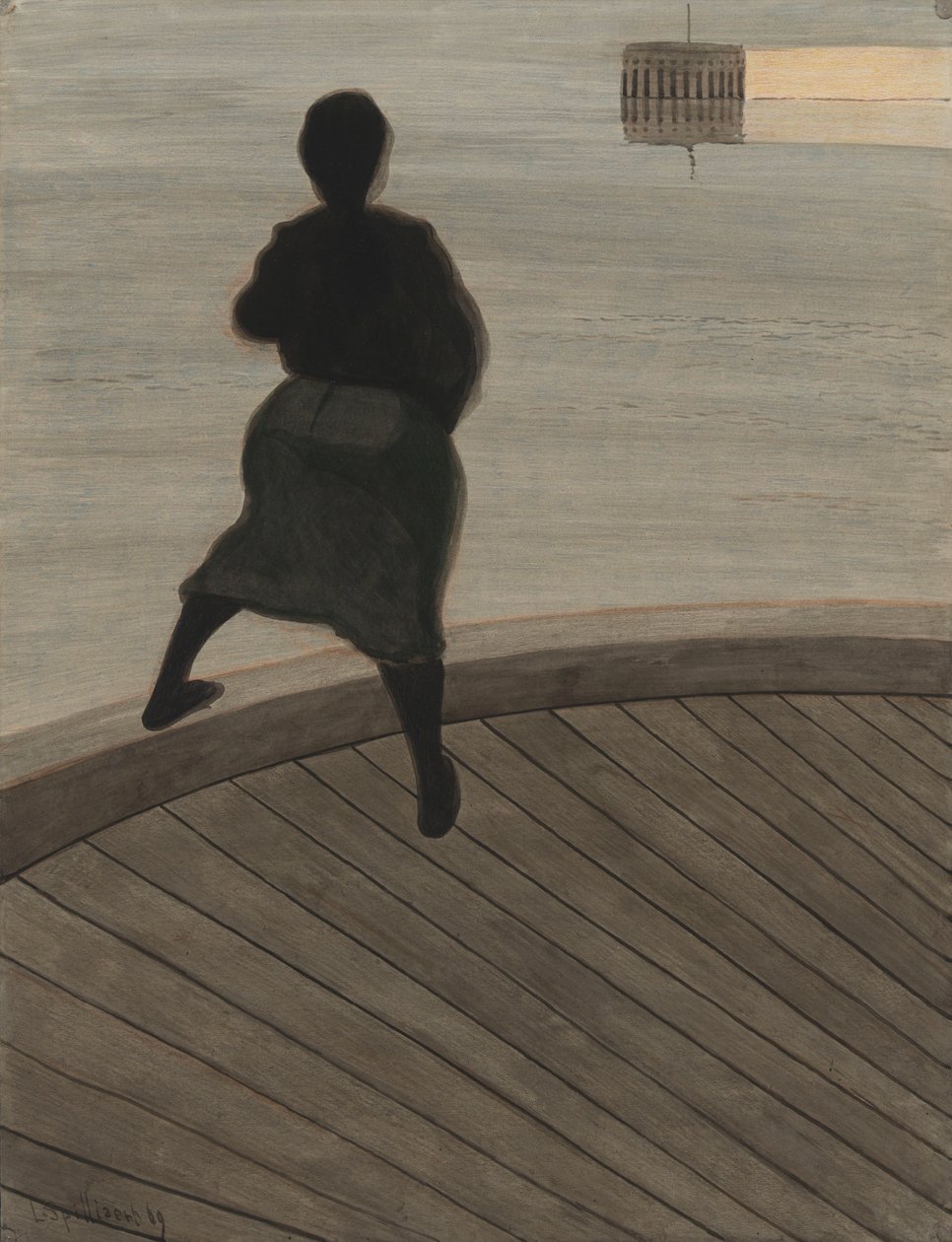 Pescatrice sul molo da Leon Spilliaert