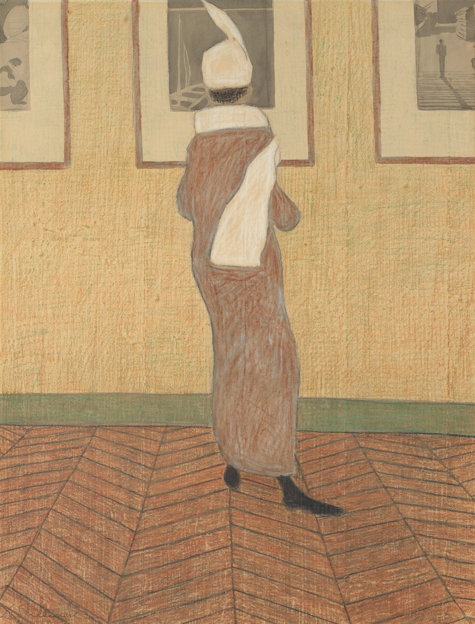Donna a una mostra da Leon Spilliaert