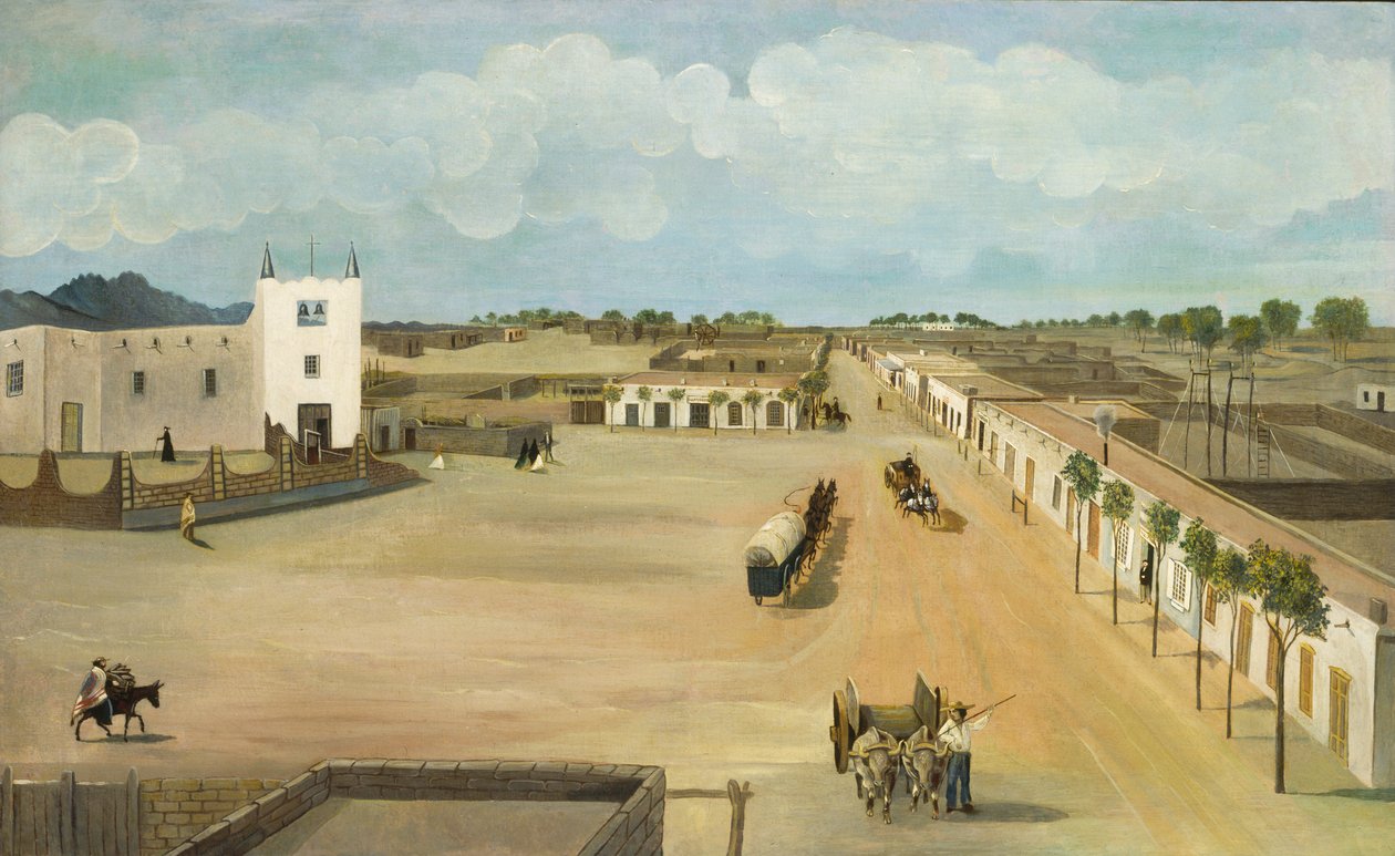 Vecchia Plaza di Mesilla, ca. 1885-1886 da Leon Trousset