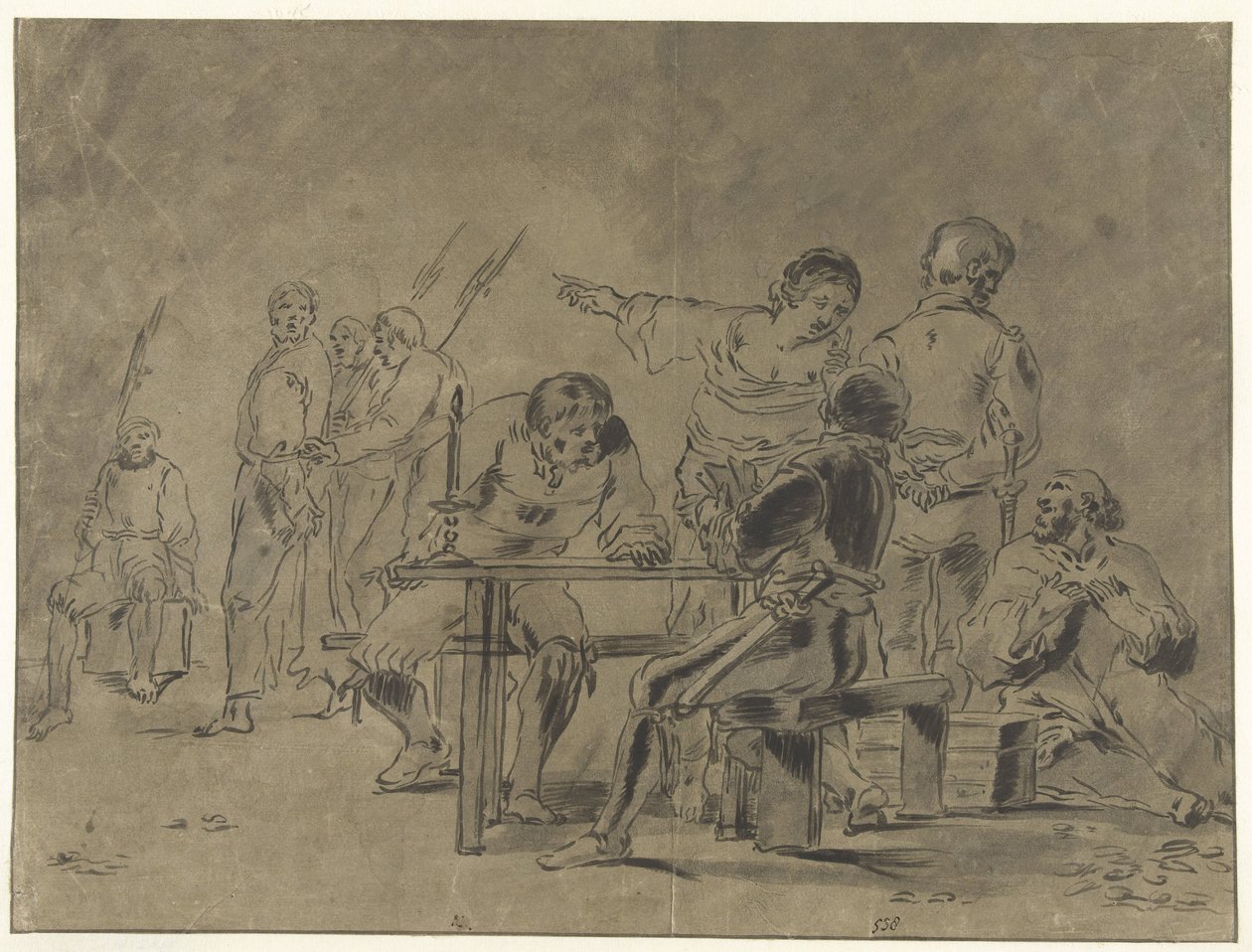 Pietro rinnega Cristo da Leonaert Bramer