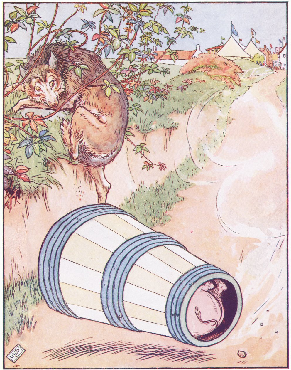 Il burro cominciò a rotolare e rotolò giù per la collina con il maiale dentro da Leonard Leslie Brooke