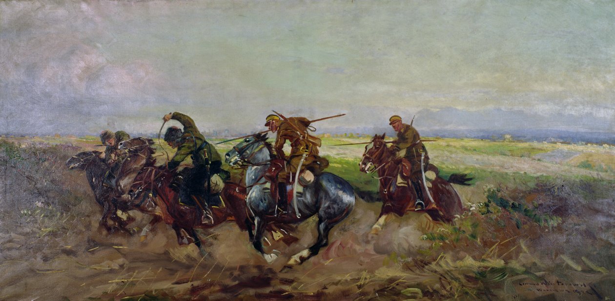 Lancieri polacchi che attaccano i russi, 1920 da Leonard Winterowski