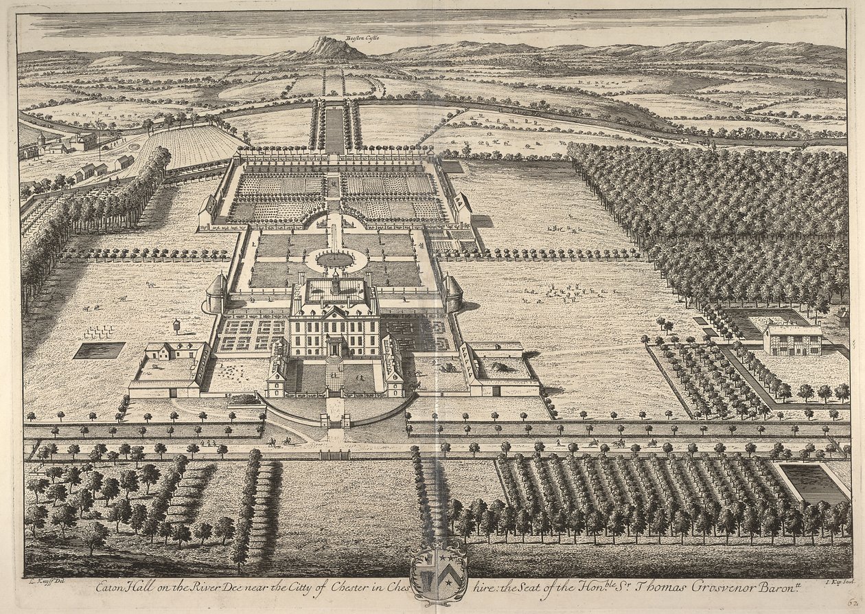 Eaton Hall sul fiume Dee vicino alla città di Chester nel Cheshire, la residenza dell