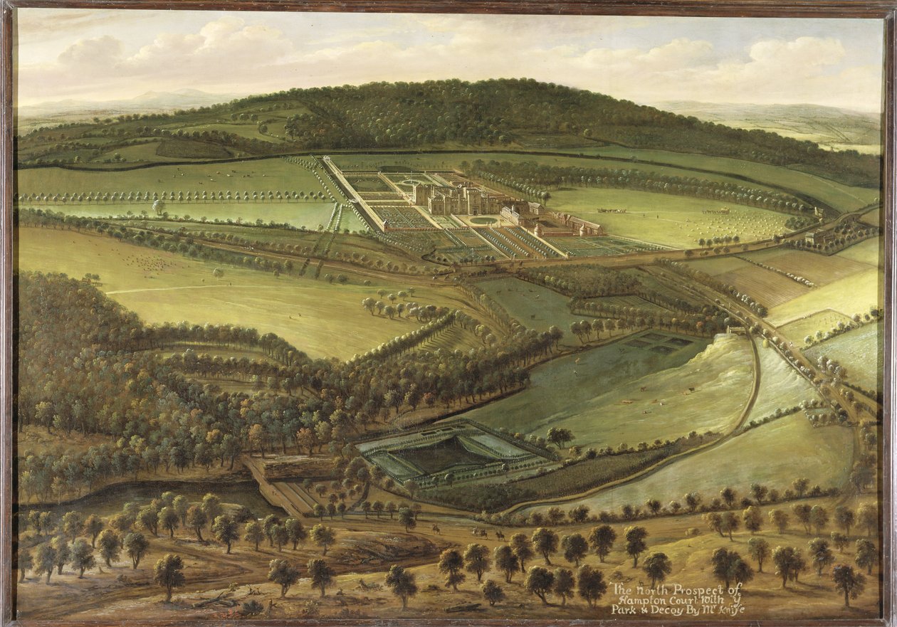 Il prospetto nord di Hampton Court, c.1699 da Leonard Knyff