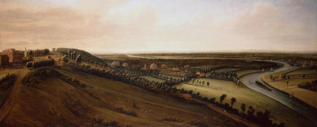 Veduta dal lato di Richmond Hill verso il nuovo parco del conte di Rochester da Leonard Knyff