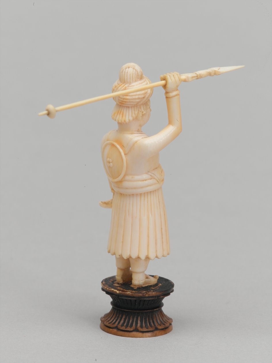 Pedone nero, pezzo degli scacchi, India, circa 1820 da Leonard Wells Volk
