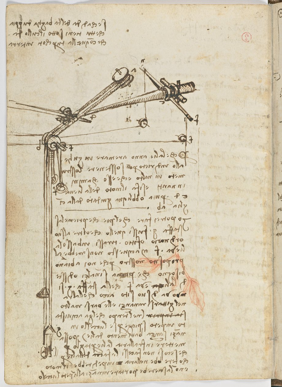Codice sul volo degli uccelli, c. 1505-06, manoscritto su carta, cc. 18, foglio 16 verso da Leonardo da Vinci