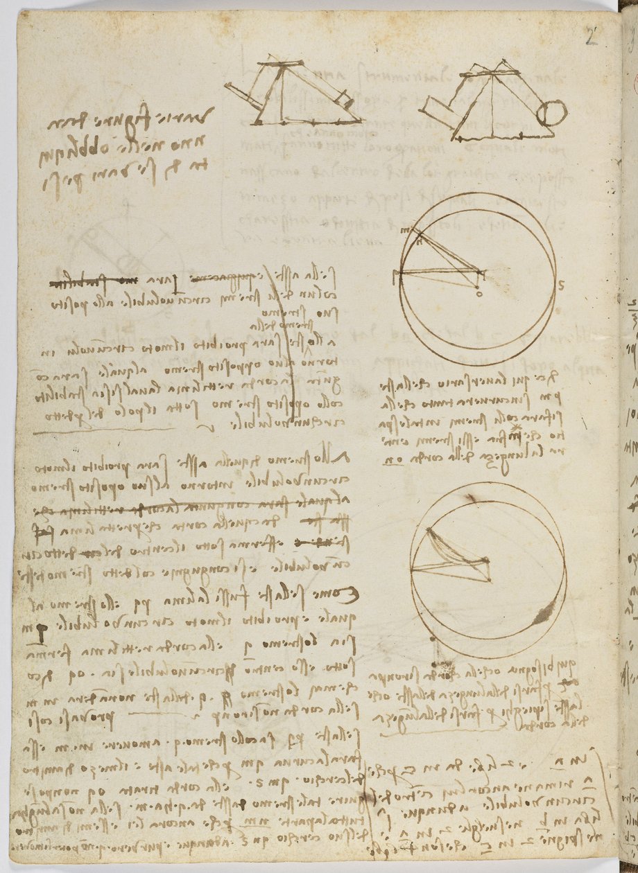 Codice del volo degli uccelli, c. 1505-06, manoscritto su carta, cc. 18, foglio 3 verso da Leonardo da Vinci