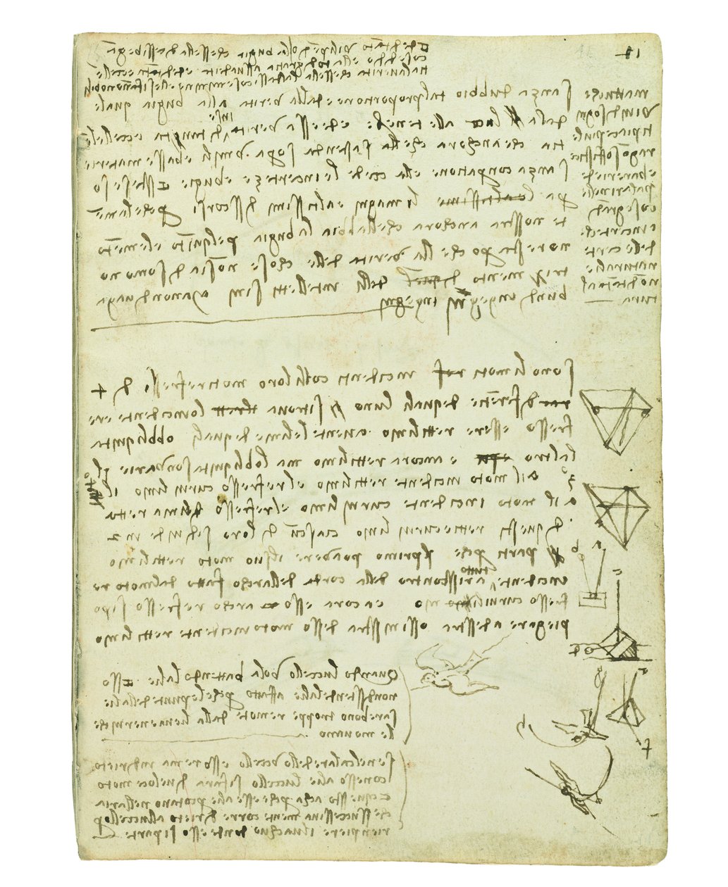 Codice sul volo degli uccelli, Folio 11 recto da Leonardo da Vinci