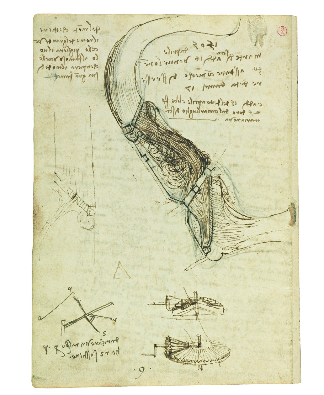Codice sul volo degli uccelli, Folio 18 verso da Leonardo da Vinci