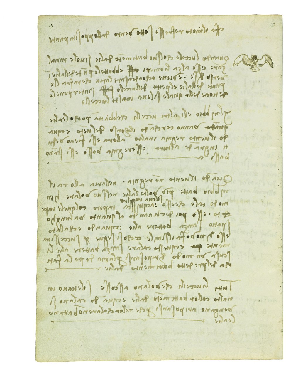 Codice sul volo degli uccelli, Folio 5 verso da Leonardo da Vinci