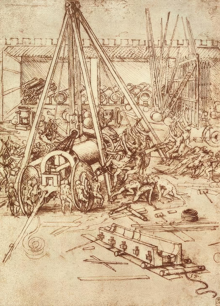 Fonderia di cannoni da Leonardo da Vinci