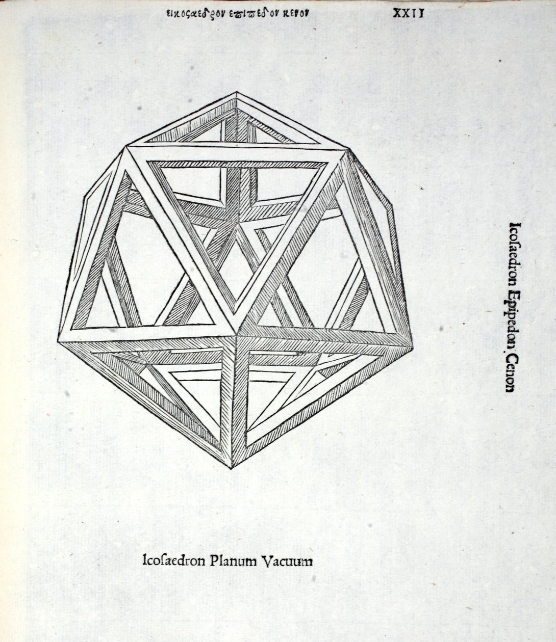 Icosaedro piano vuoto, illustrazione da 