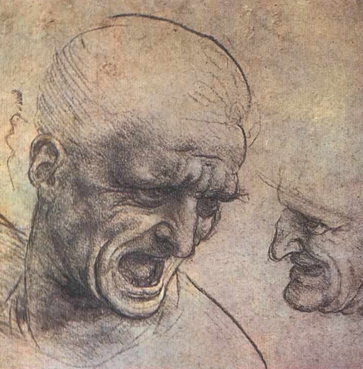 Teste di guerrieri da Leonardo da Vinci