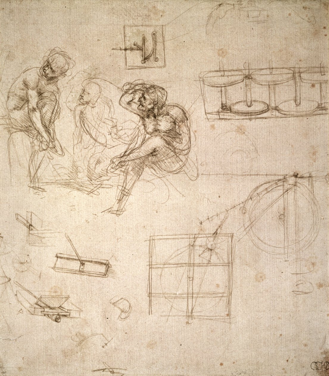 Studi di figure e di macchinari da Leonardo da Vinci